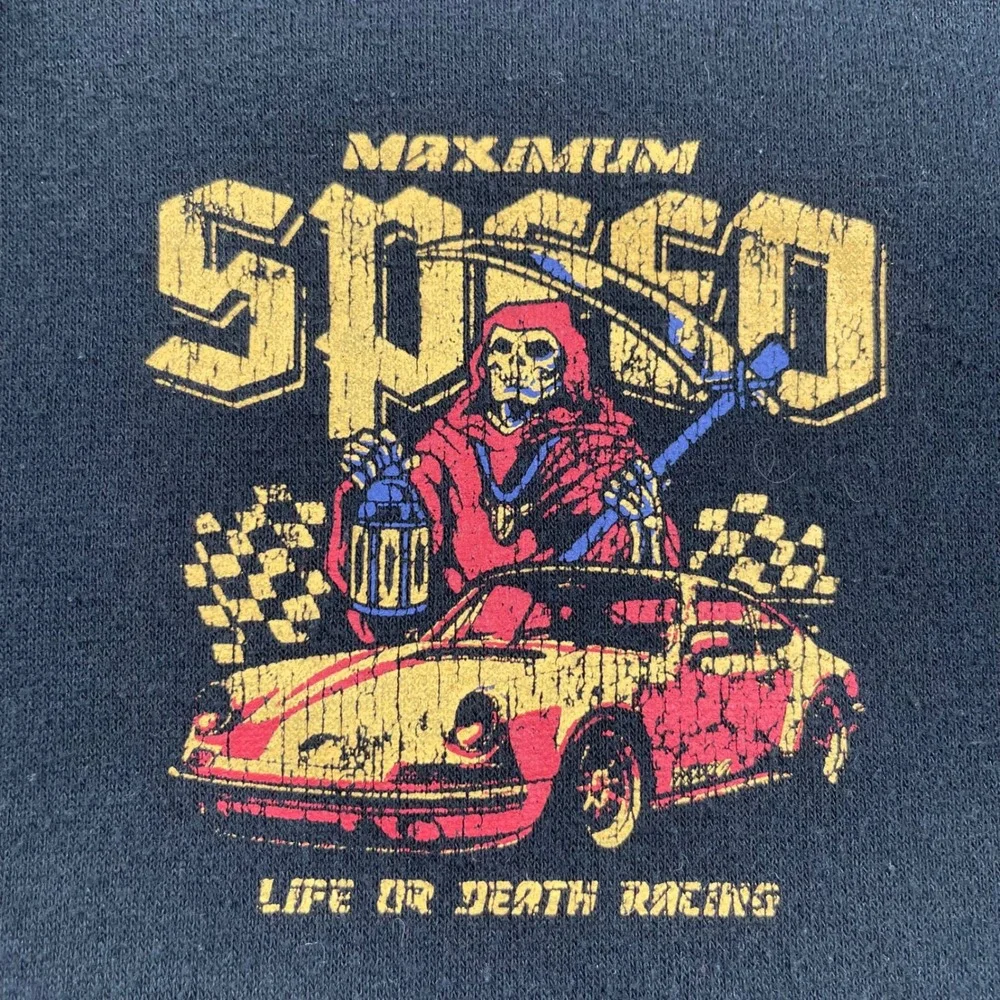 Retrofit Maximum Speed Racing Reaper Graphic Hoodie Black Mens XL Sports Car